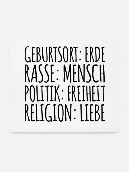 Geburtsort: Erde, Rasse:Mensch Geschenk - Mousepad (Querformat) - Weiß