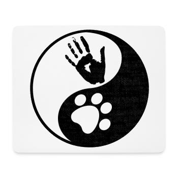 Cadeau d'harmonie empreinte de patte de chien - Tapis de souris (format paysage) - blanc - Devant