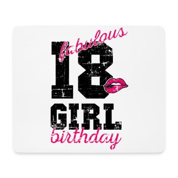 18 years girl lips birthday present - Mouse Pad (horizontal) - white - Front