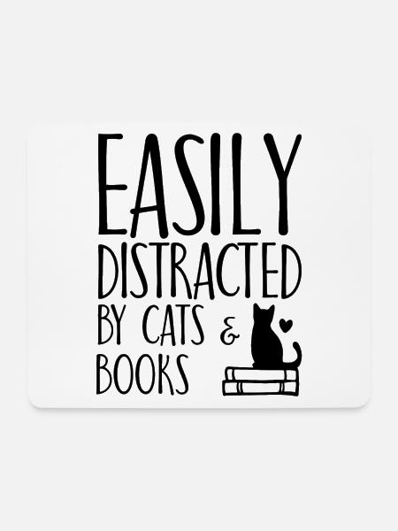 Katzen Buch Katzenliebhaber Spruch Geschenk - Mousepad (Querformat) - Weiß