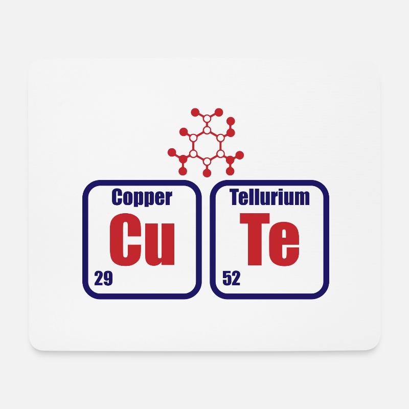 Cute Cu Te Chemie Periodensystem Geschenk - Mousepad (Querformat) - Weiß