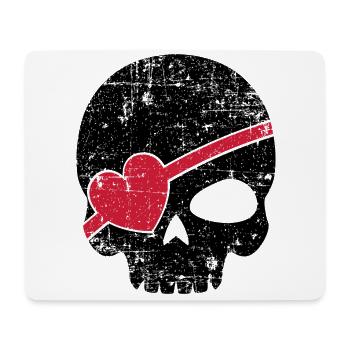 Cadeau de coeur d'amour de correction d'oeil de pirate - Tapis de souris (format paysage) - blanc - Devant