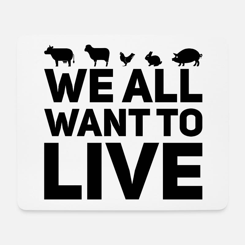 Animal rights Tierschutz Vegan Spruch Geschenk - Mousepad (Querformat) - Weiß