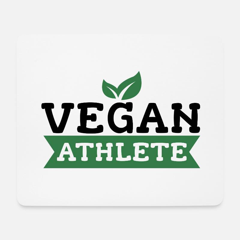 Vegan Athlete Fitness Protein Geschenk - Mousepad (Querformat) - Weiß