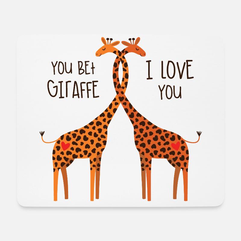 Giraffenliebe - Mousepad (Querformat) - Weiß