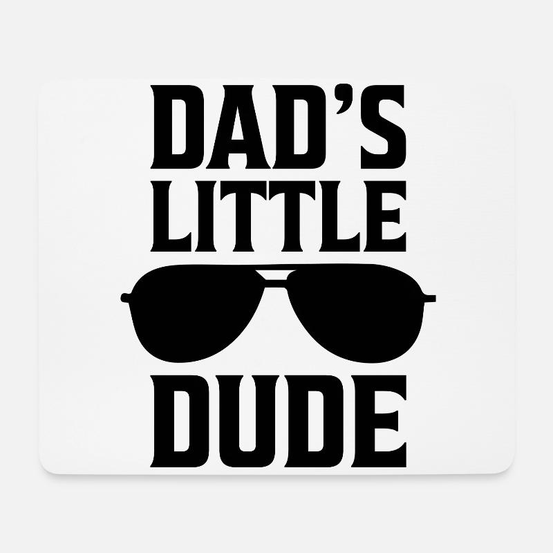 Dads little Dude Sohn Geschenk - Mousepad (Querformat) - Weiß