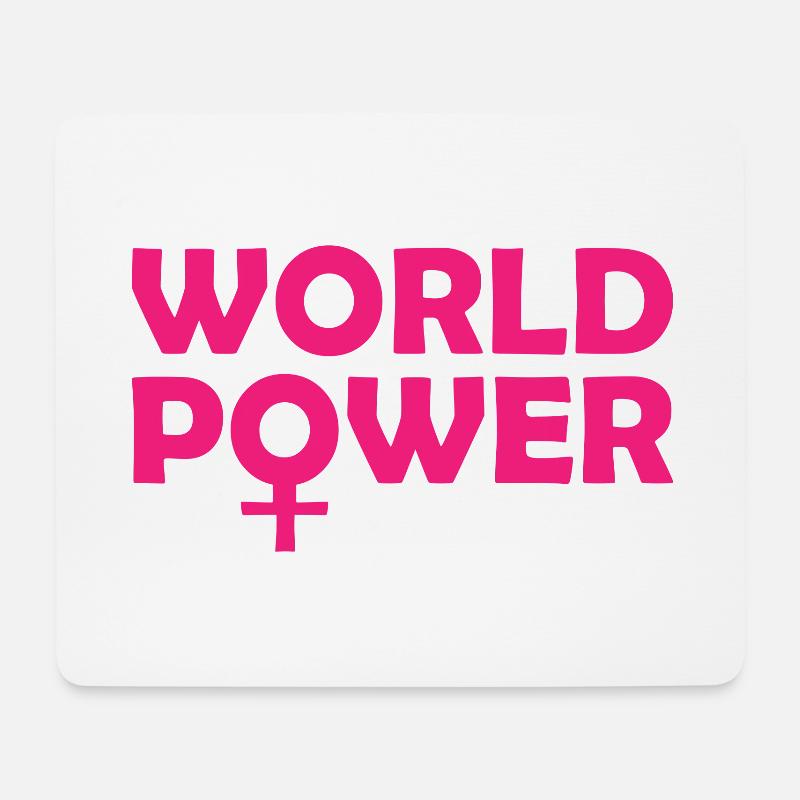 World Power Feminismus Geschenk - Mousepad (Querformat) - Weiß