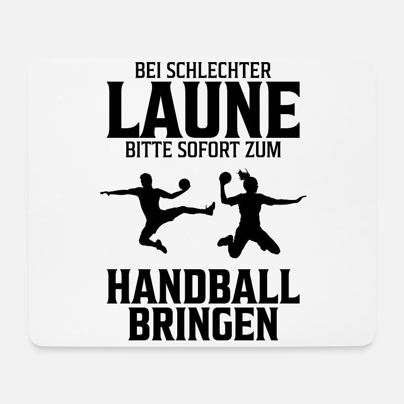 Bei schlechter Laune zum Handball bringen - Mousepad (Querformat) - Weiß