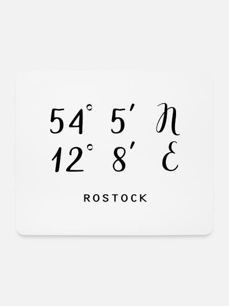 Rostock Segeln Rostocker Koordinaten Geschenk - Mousepad (Querformat) - Weiß