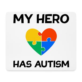My Hero has Autism Autism Awareness - Mouse Pad (horizontal) - white - Front