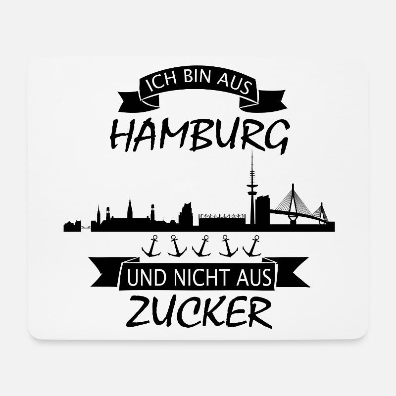 Ich bin aus Hamburg und nicht aus Zucker Hamburger - Mousepad (Querformat) - Weiß