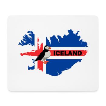 Drapeau islandais Macareux moine Macareux moine - Tapis de souris (format paysage) - blanc - Devant
