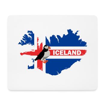 Drapeau islandais Macareux moine Macareux moine - Tapis de souris (format paysage) - blanc - Devant