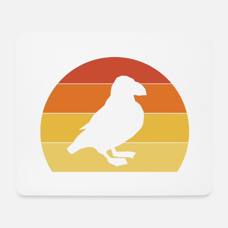 Puffin Puffins Lunde Papageientaucher Vintage - Mousepad (Querformat) - Weiß