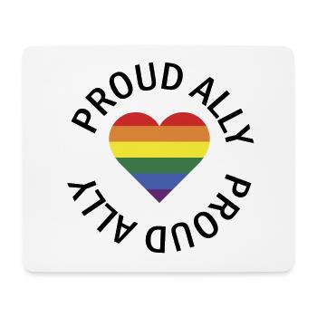 Proud Ally heart lgbt Pride Month gift - Mouse Pad (horizontal) - white - Front