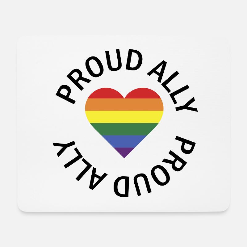 Proud Ally Herz lgbt Pride Month Geschenk - Mousepad (Querformat) - Weiß