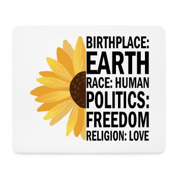 Lieu de naissance Earth Race Human Anti Racism - Tapis de souris (format paysage) - blanc - Devant