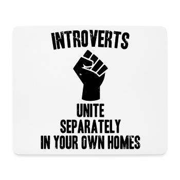Les introvertis unissent les poings sociaux anti-introvertis - Tapis de souris (format paysage) - blanc - Devant