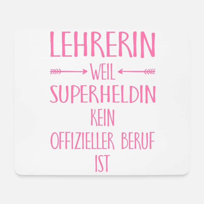Lehrerin weil superheldin Lehrers Geschenk Schule - Mousepad (Querformat) - Weiß