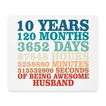 Husband anniversary 10 year couple gift - Mouse Pad (horizontal) - white - Front