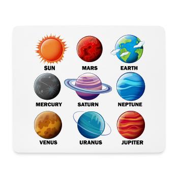 Planet type cosmos astronomy space rocket - Mouse Pad (horizontal) - white - Front