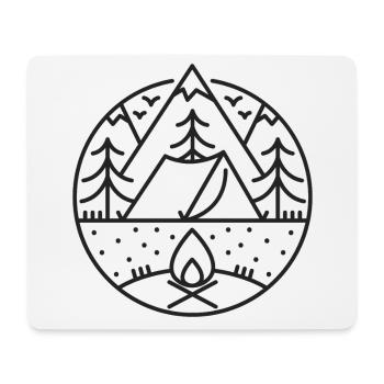 Camping - Extérieur - Feu de camp - Tentes - Tapis de souris (format paysage) - blanc - Devant