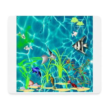 Tropischer Fischtank - Mousepad (Querformat) - Weiß - Vorne