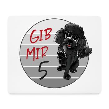 Schwarzer Pudel Gib mir fünf - Mousepad (Querformat) - Weiß - Vorne
