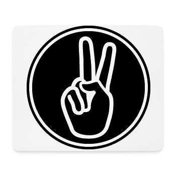 Hand Peace - Mousepad (Querformat) - Weiß - Vorne
