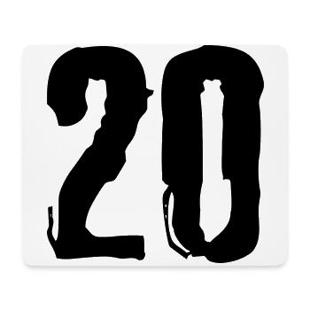 20 Zahl Trikot - Mousepad (Querformat) - Weiß - Vorne