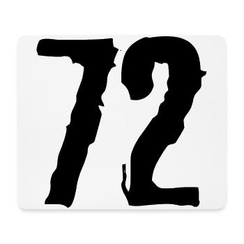 72 Zahl Trikot - Mousepad (Querformat) - Weiß - Vorne