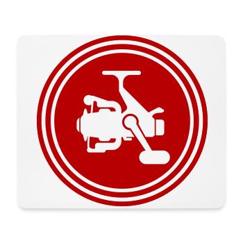 Icône du symbole du moulinet de pêche - Tapis de souris (format paysage) - blanc - Devant