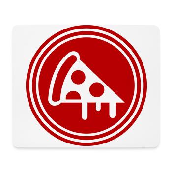 Silhouette de l’icône de la pizza - Tapis de souris (format paysage) - blanc - Devant