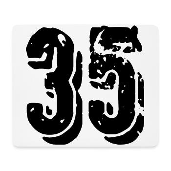 35 Zahl Trikot - Mousepad (Querformat) - Weiß - Vorne