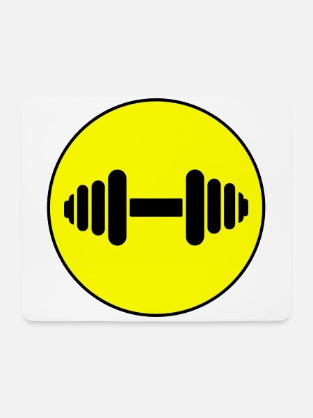 Hantel gewichte icon - Mousepad (Querformat) - Weiß