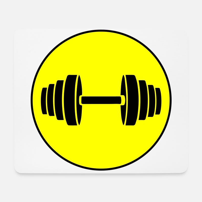 Hantel gewichte Kreis - Mousepad (Querformat) - Weiß