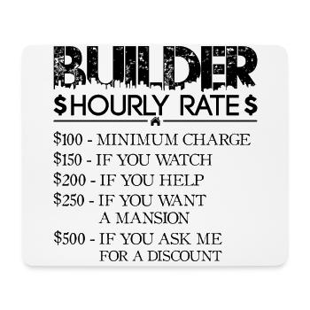 Tarif horaire Constructeur - noir - Constructeur de maison - Tapis de souris (format paysage) - blanc - Devant