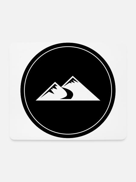 Berge Icon Kreis - Mousepad (Querformat) - Weiß