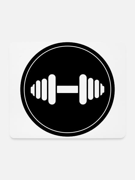 Hantel gewichte icon - Mousepad (Querformat) - Weiß