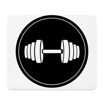 Hantel gewichte Kreis - Mousepad (Querformat) - Weiß - Vorne