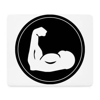 Muscles dumbbell icon - Mouse Pad (horizontal) - white - Front