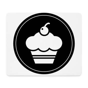 Muffin Silhouette Kreis - Mousepad (Querformat) - Weiß - Vorne