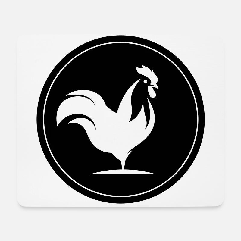 Hahn Tier Kreis - Mousepad (Querformat) - Weiß