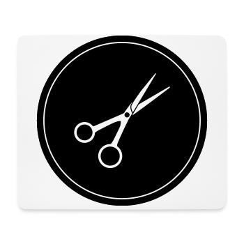 Schere Barber Kreis - Mousepad (Querformat) - Weiß - Vorne