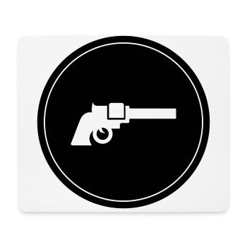 Weapon Symbol Pistol - Mouse Pad (horizontal) - white - Front