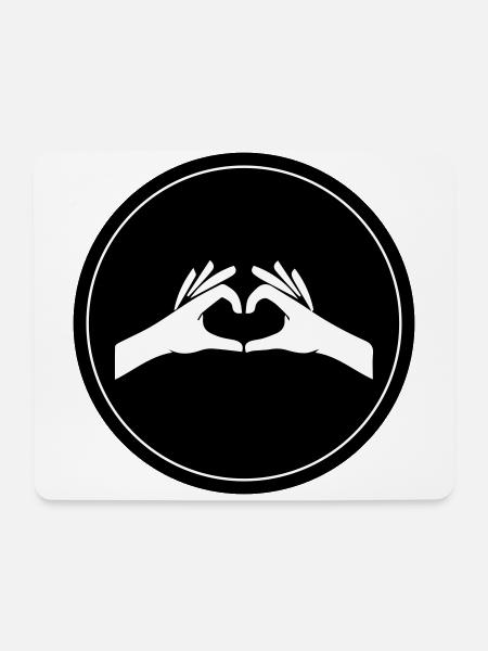 Hände Herz Kreis - Mousepad (Querformat) - Weiß