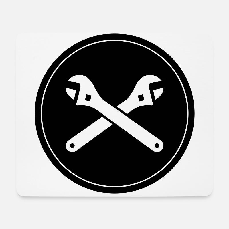 Schraubenschlüssel Icon - Mousepad (Querformat) - Weiß