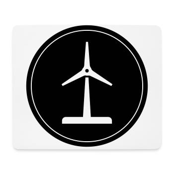 Silhouette d’éolienne - Tapis de souris (format paysage) - blanc - Devant