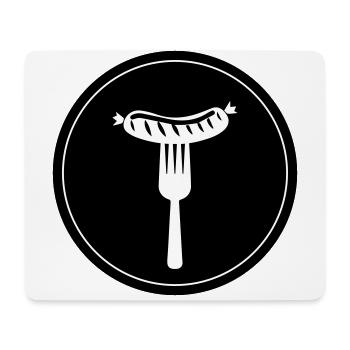 Icône de la viande Bratwurst - Tapis de souris (format paysage) - blanc - Devant