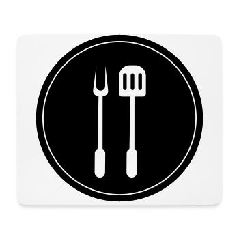 Grill tongs cricket symbol - Mouse Pad (horizontal) - white - Front